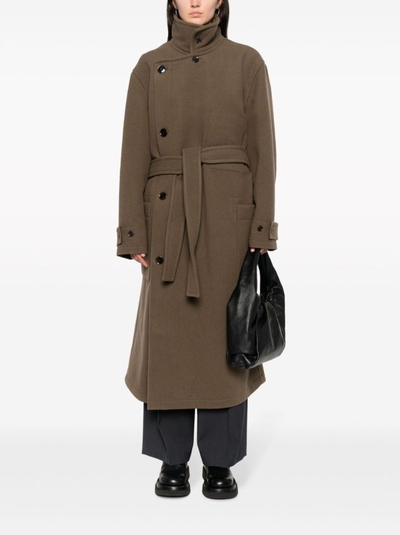Green Tie-waist Wool Coat
