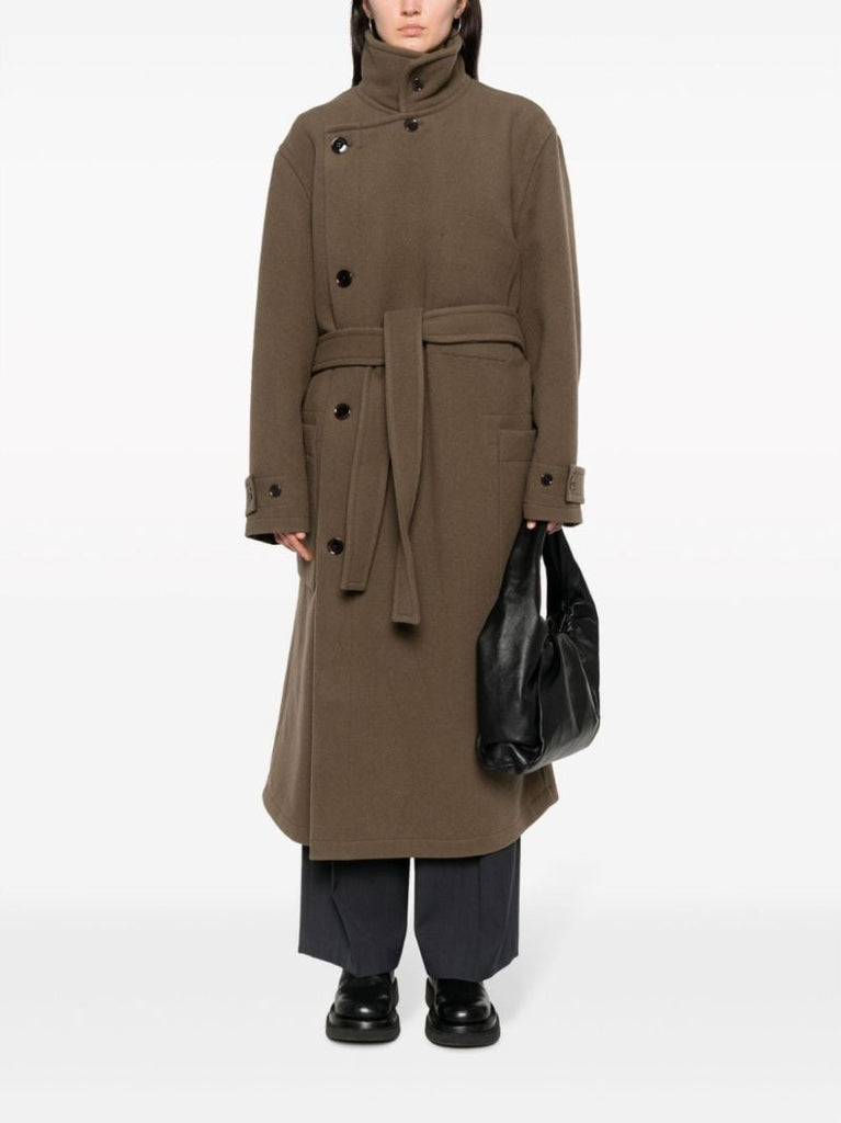 Green Tie-waist Wool Coat