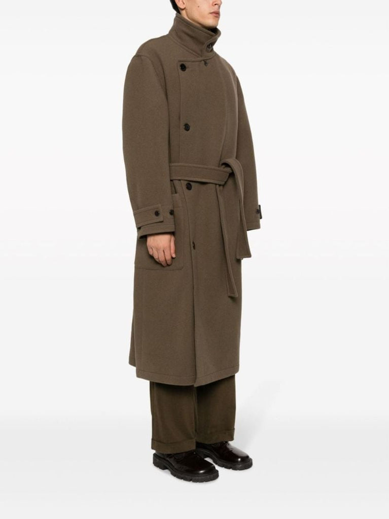 Green Tie-waist Wool Coat
