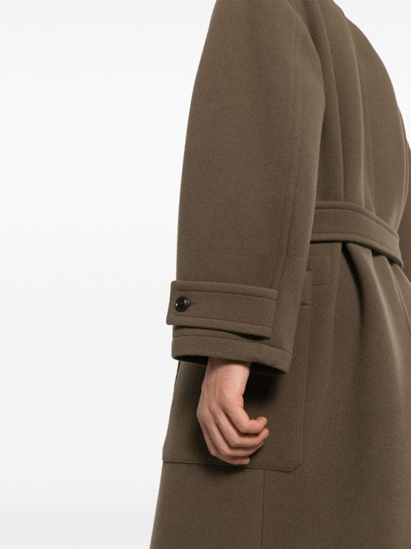 Green Tie-waist Wool Coat