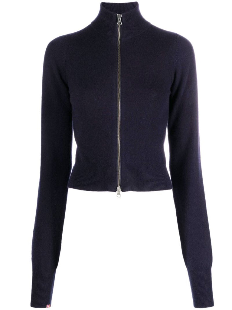 Blue NÃ_x0082_Â°302 Lemon Zip Up Cashmere Cardigan