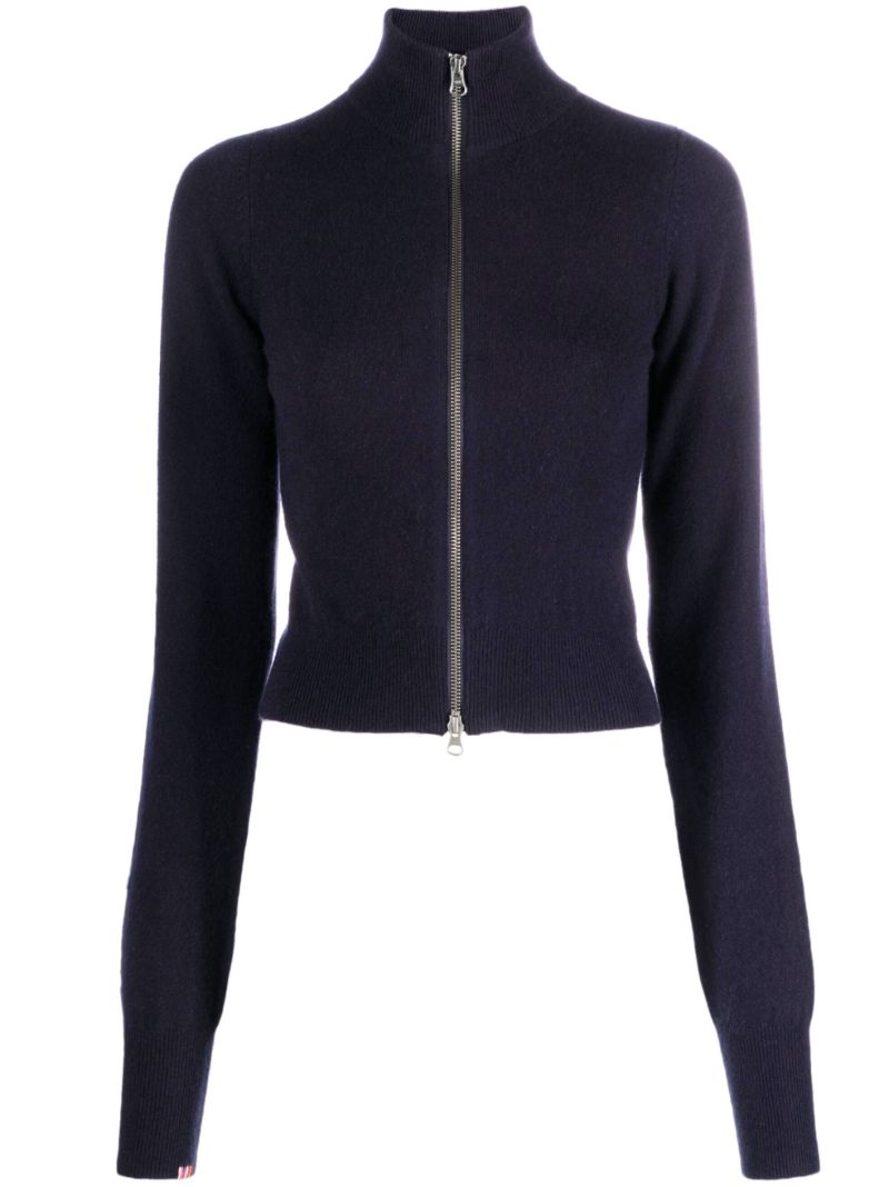 Blue NÃ_x0082_Â°302 Lemon Zip Up Cashmere Cardigan