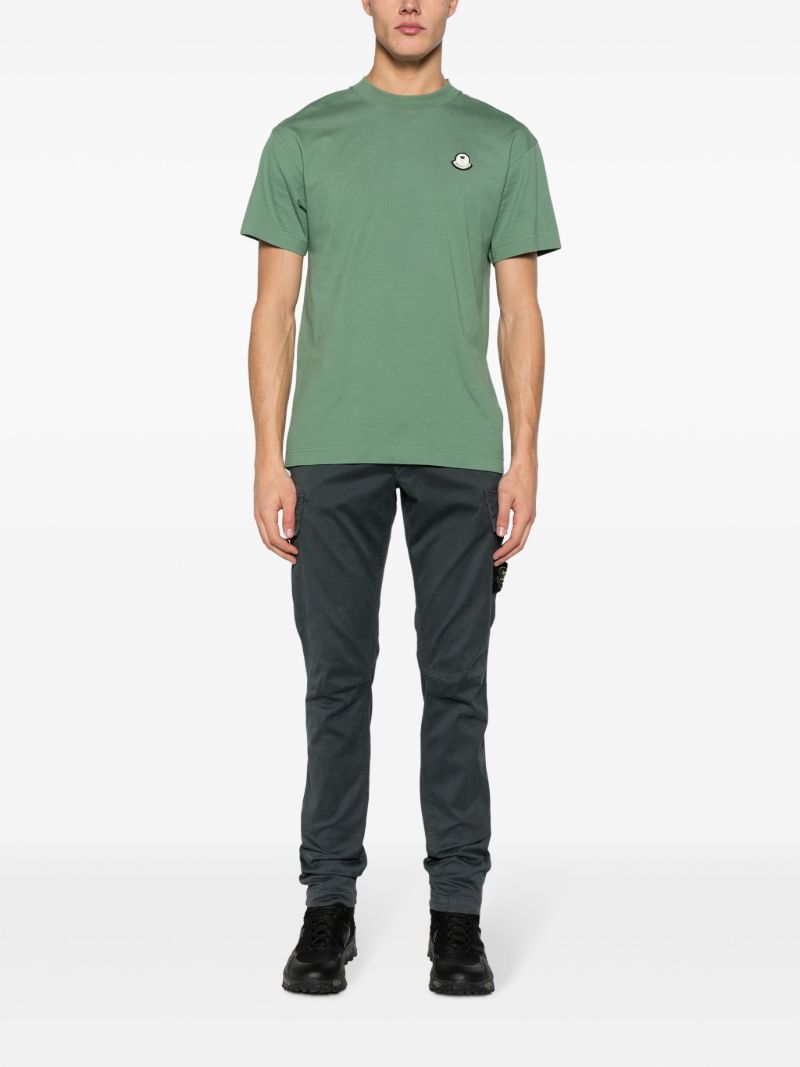 X Palm Angels Green Logo-appliquÃ_x0083_Â© T-shirt