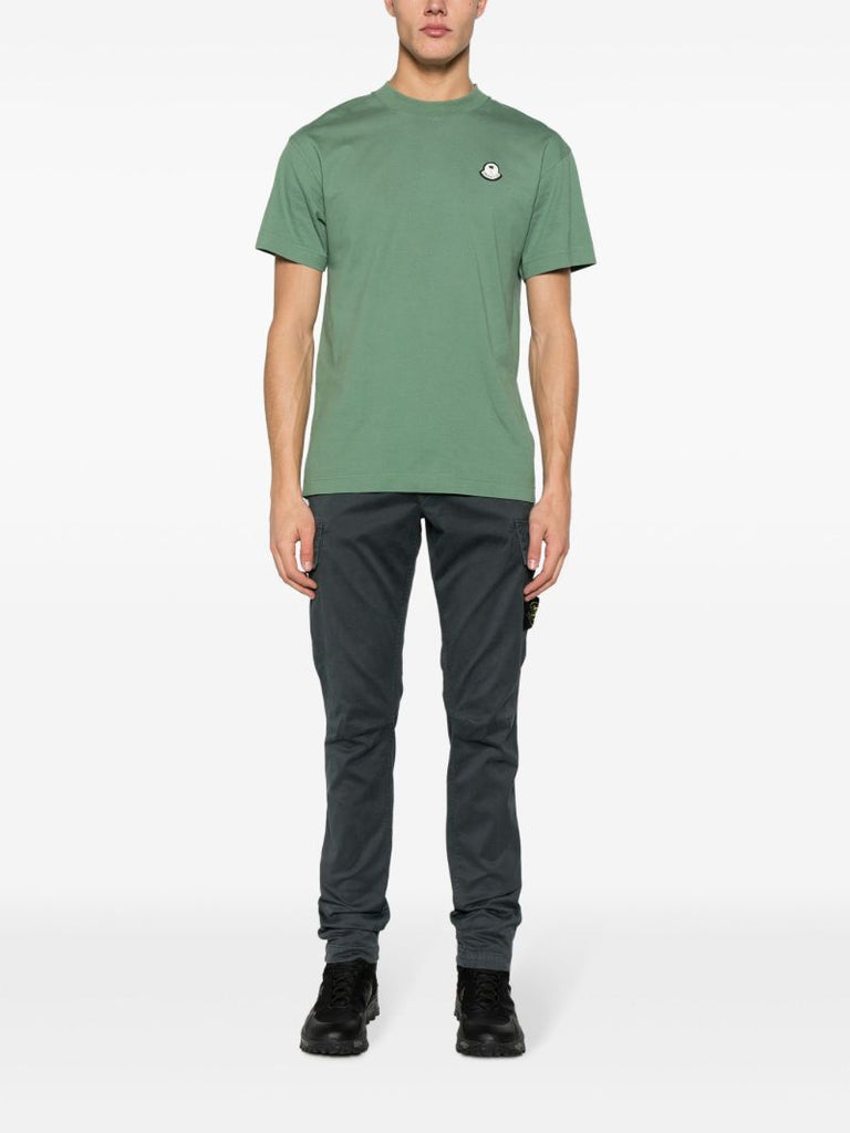 X Palm Angels Green Logo-appliquÃ_x0083_Â© T-shirt