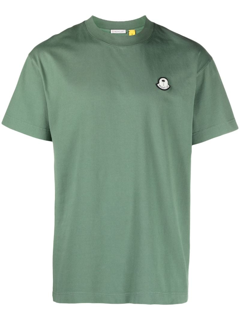 X Palm Angels Green Logo-appliquÃ_x0083_Â© T-shirt