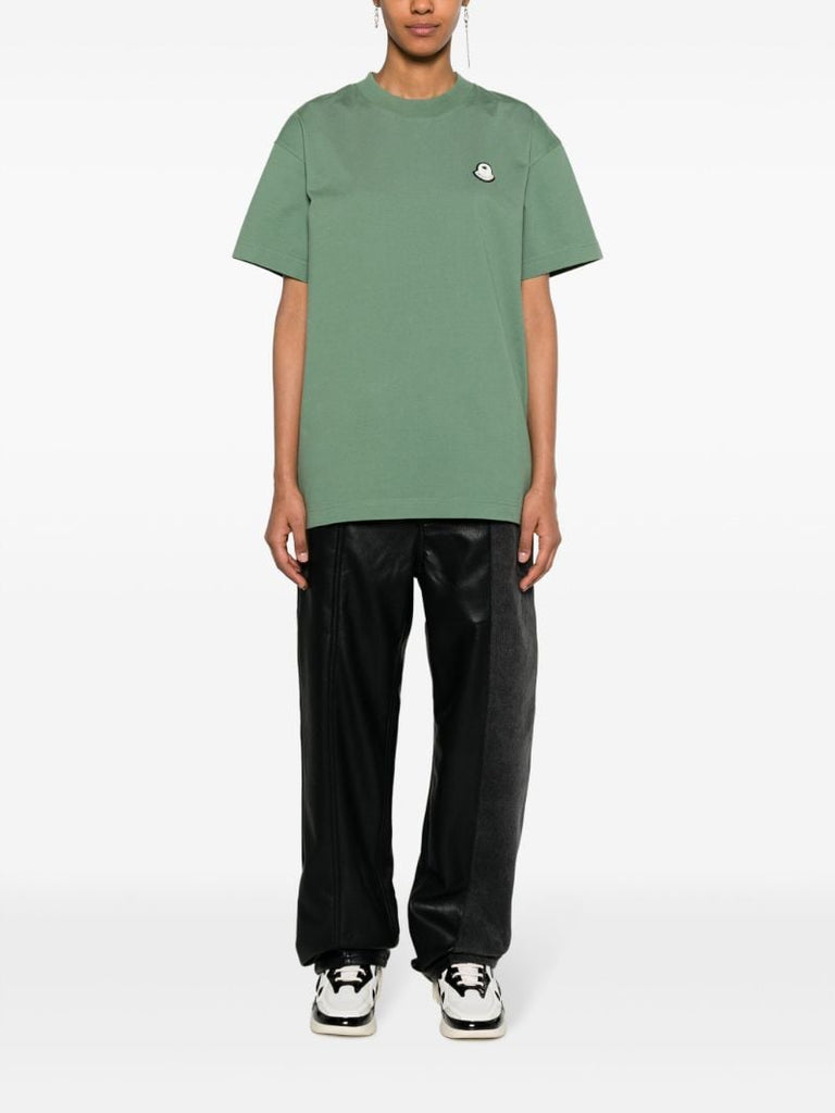 X Palm Angels Green Logo-appliquÃ_x0083_Â© T-shirt