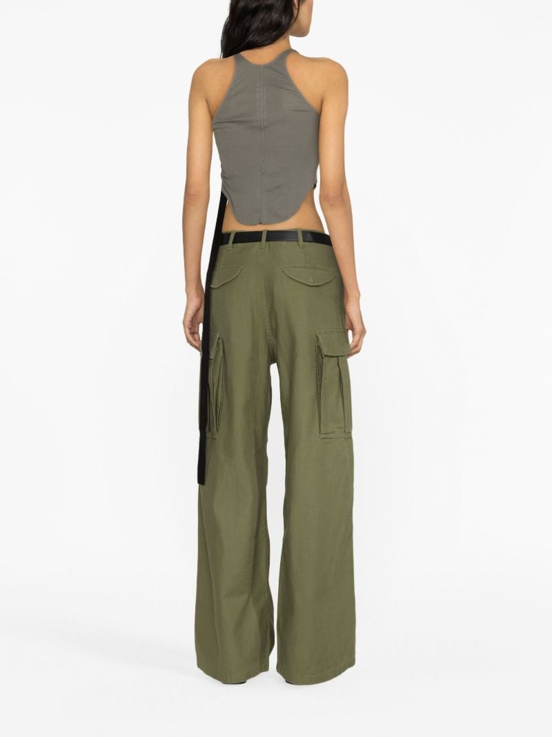 Green Wide-leg Cargo Trousers