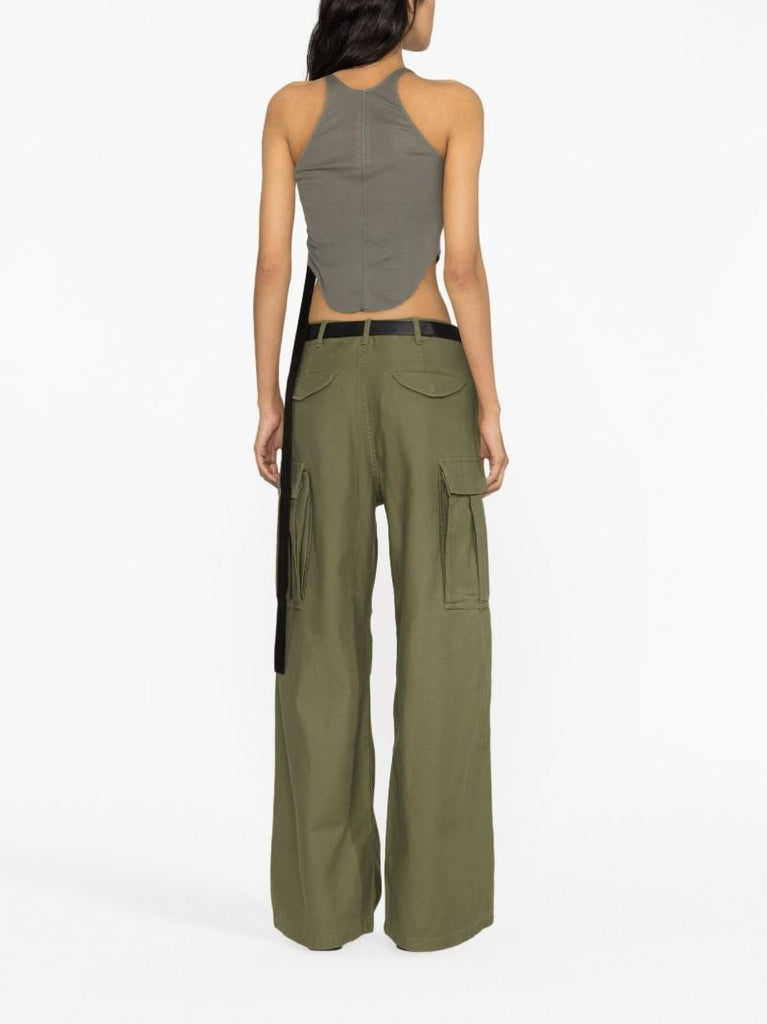 Green Wide-leg Cargo Trousers