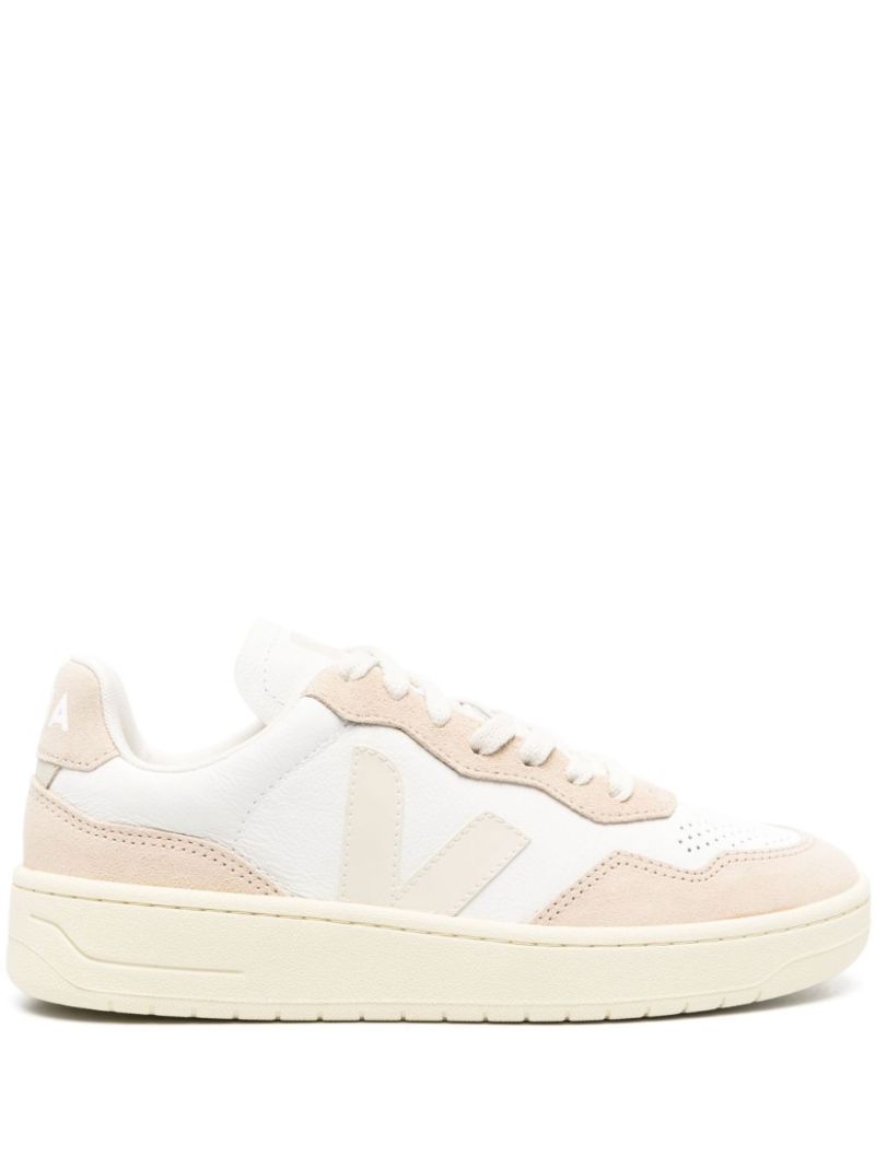 White V-90 Leather Sneakers