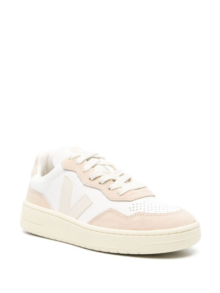 White V-90 Leather Sneakers