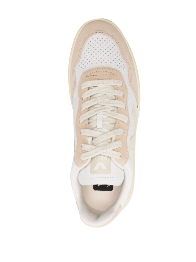 White V-90 Leather Sneakers