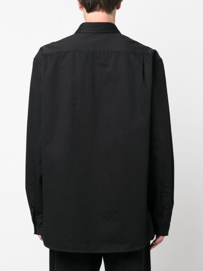 Black Logo-patch Cotton Shirt