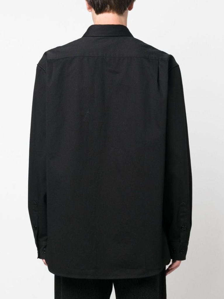 Black Logo-patch Cotton Shirt