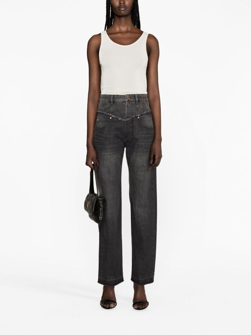 Black Noemie Straight Leg Jeans