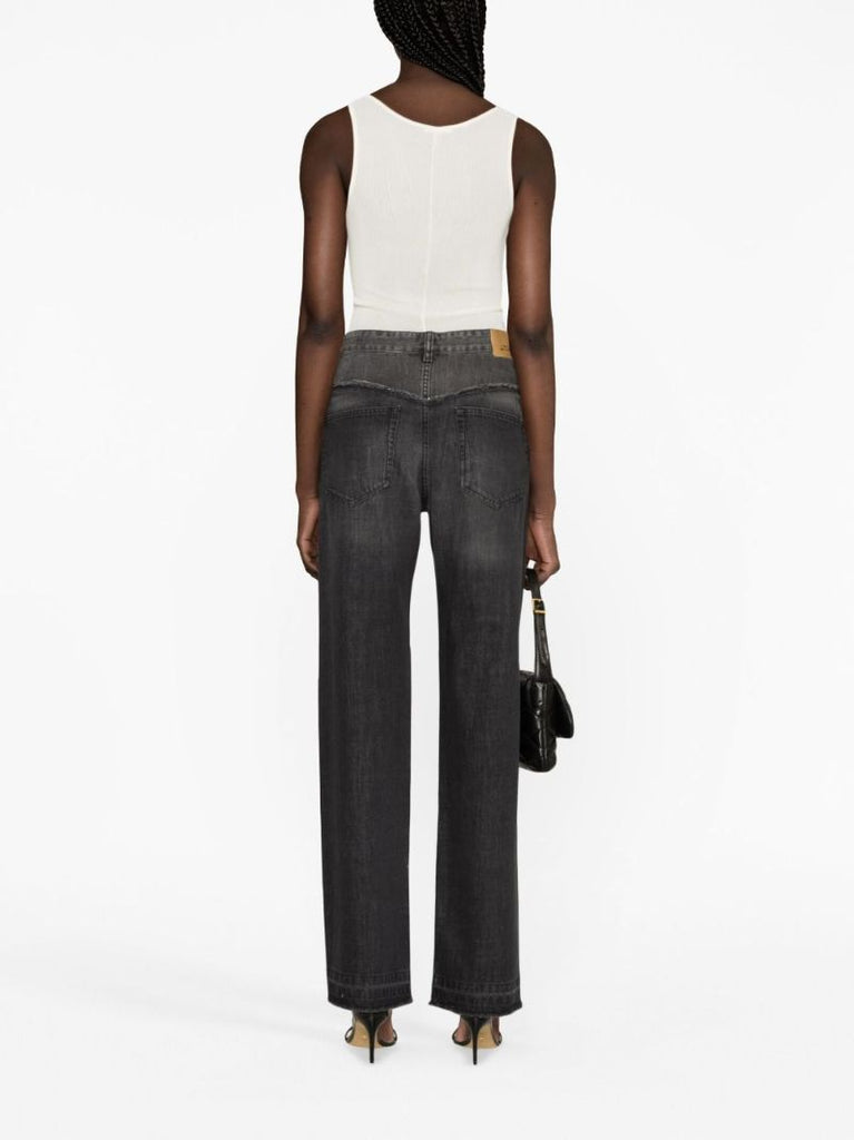 Black Noemie Straight Leg Jeans