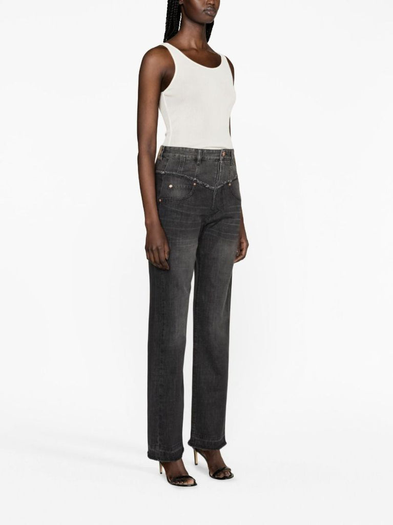 Black Noemie Straight Leg Jeans