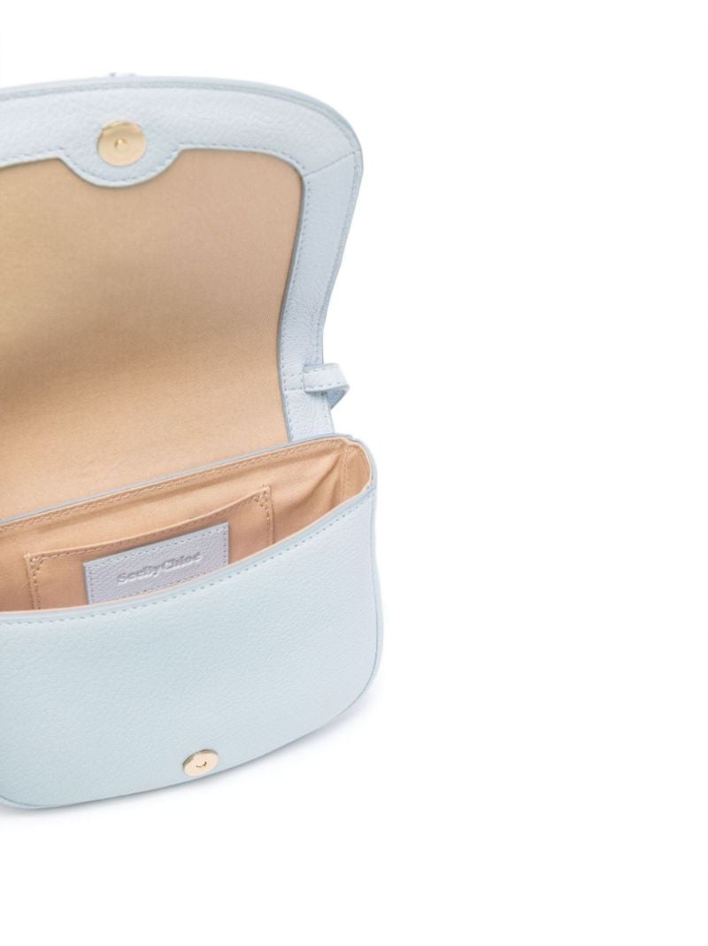 Blue Hana Leather Cross Body Bag