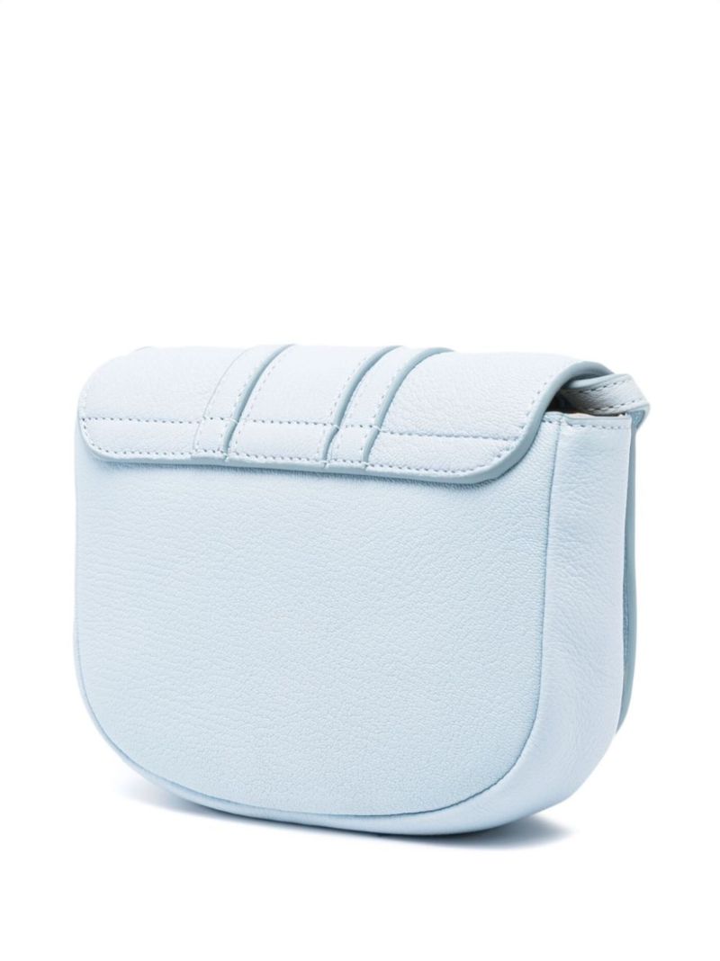 Blue Hana Leather Cross Body Bag