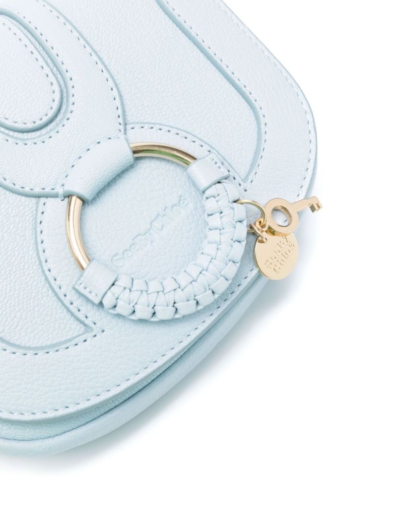 Blue Hana Leather Cross Body Bag