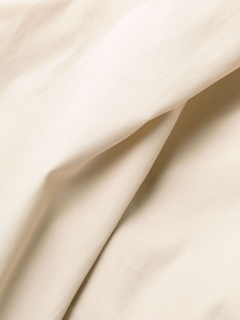 Neutral Wrap Silk Shirt Dress