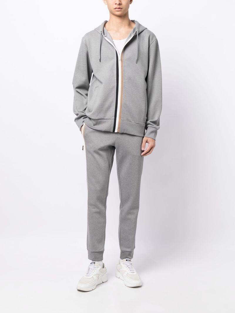Grey Cotton-blend Zip-up Hoodie