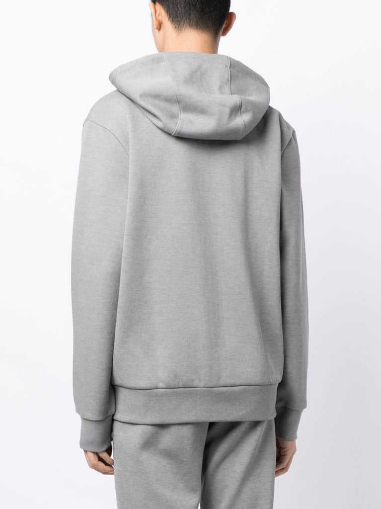 Grey Cotton-blend Zip-up Hoodie