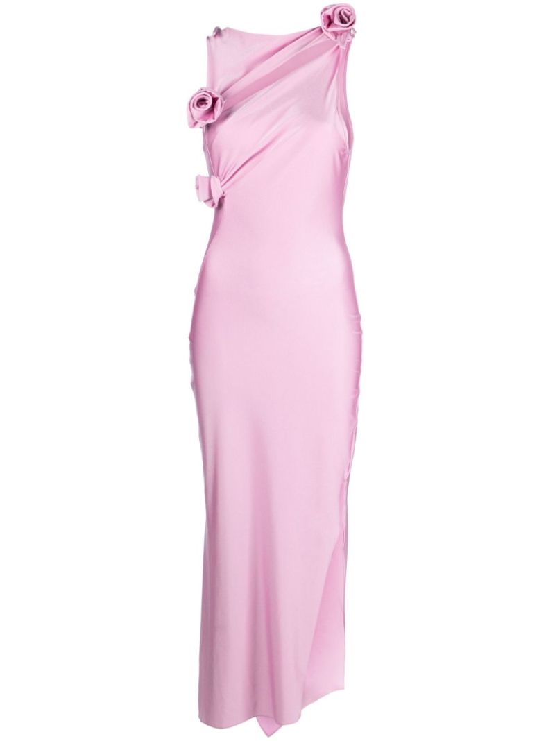 Floral-appliquÃ© Asymmetric Dress