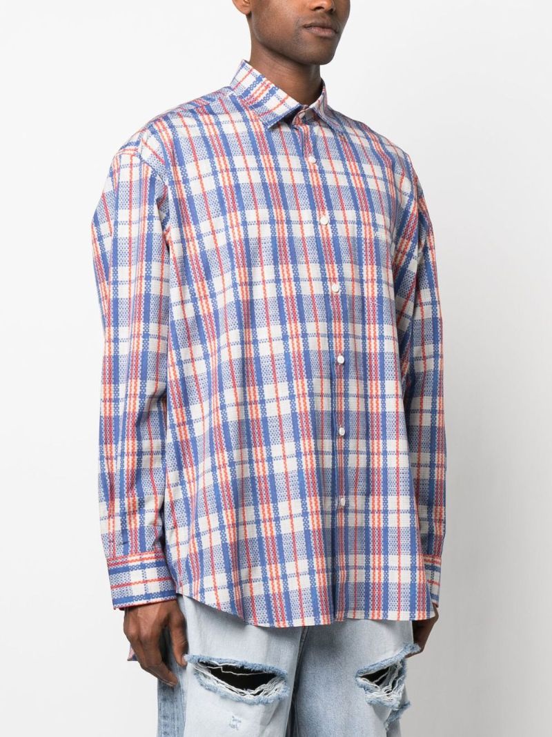 Blue Barbes Check Print Shirt