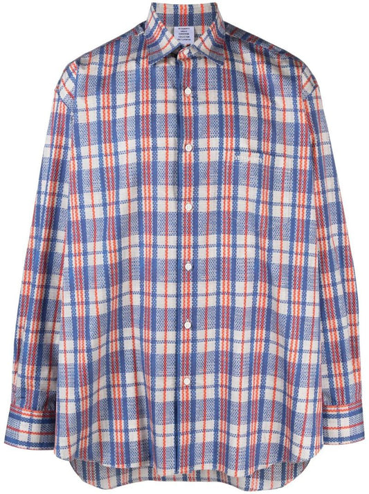 Blue Barbes Check Print Shirt