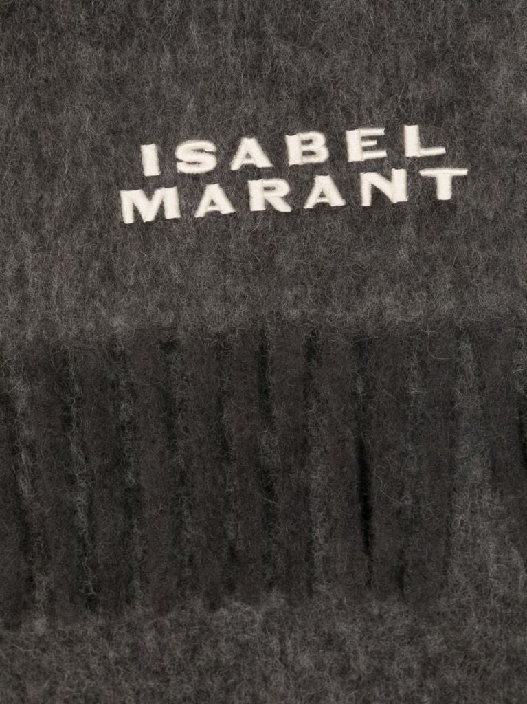 Grey Firny Logo-embroidered Scarf