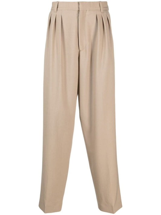 Neutral Pleated Tailored Trousers