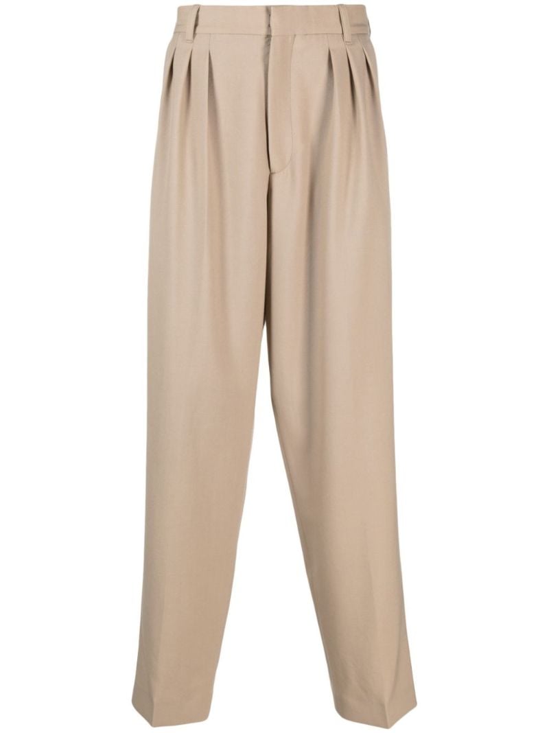 Neutral Pleated Tailored Trousers