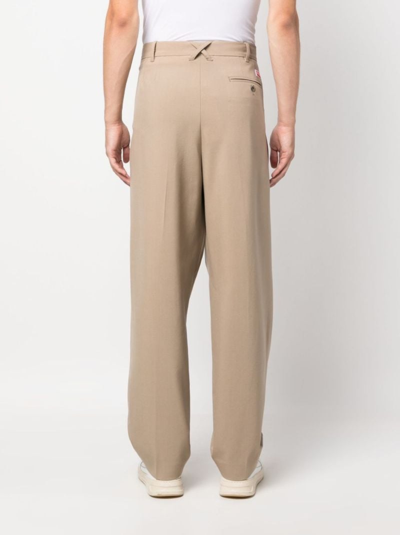 Neutral Pleated Tailored Trousers
