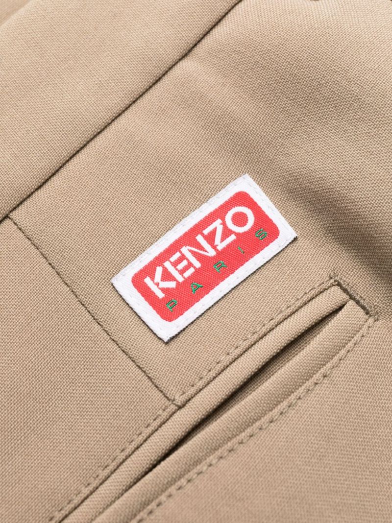 Neutral Pleated Tailored Trousers