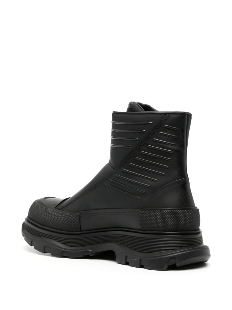 Black Tread Slick Leather Boots