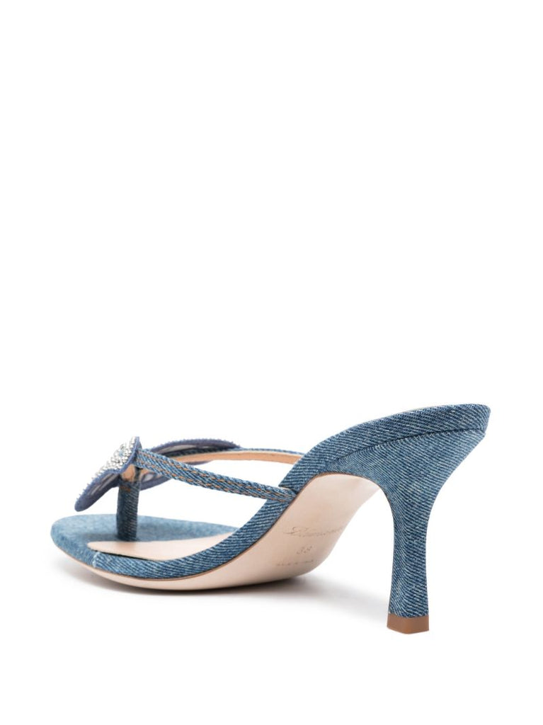 Blue 85 Butterfly-appliquÃ_x0083_Â© Denim Sandals