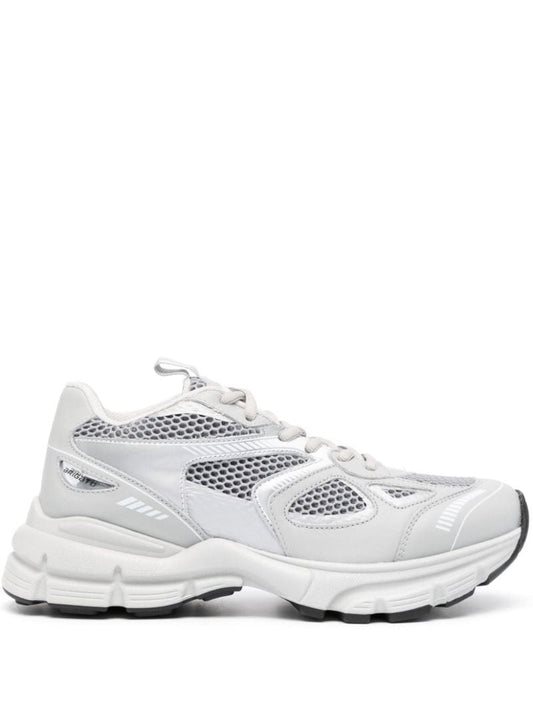 Grey Marathon Runner Leather Sneakers