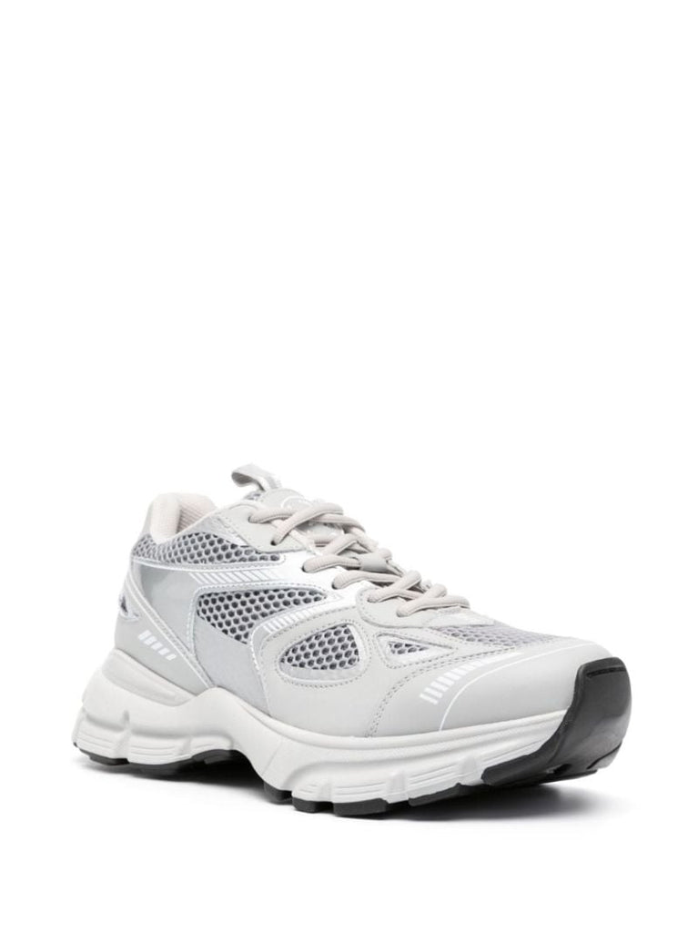 Grey Marathon Runner Leather Sneakers