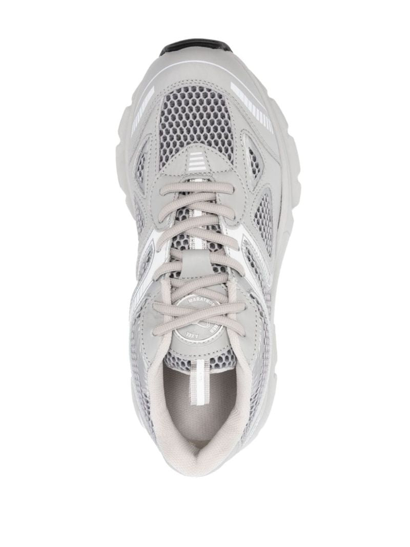 Grey Marathon Runner Leather Sneakers