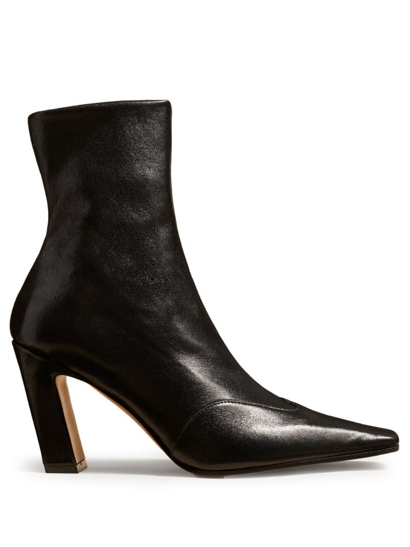 Black the Dallas Stretch 85 Leather Ankle Boots