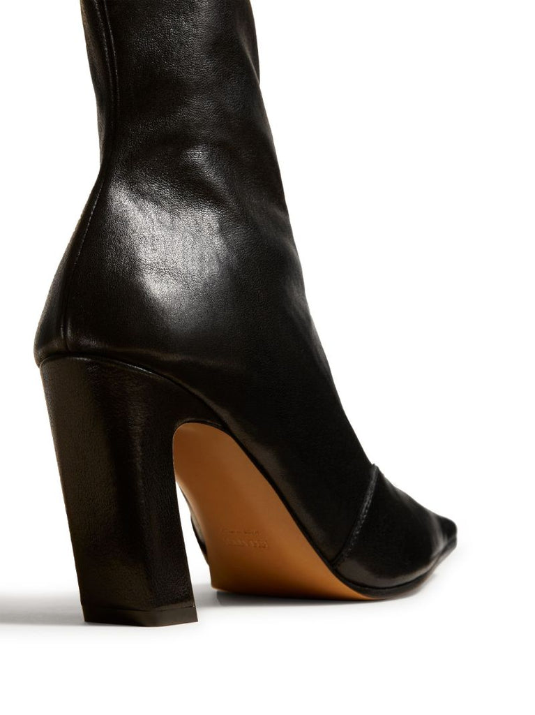Black the Dallas Stretch 85 Leather Ankle Boots