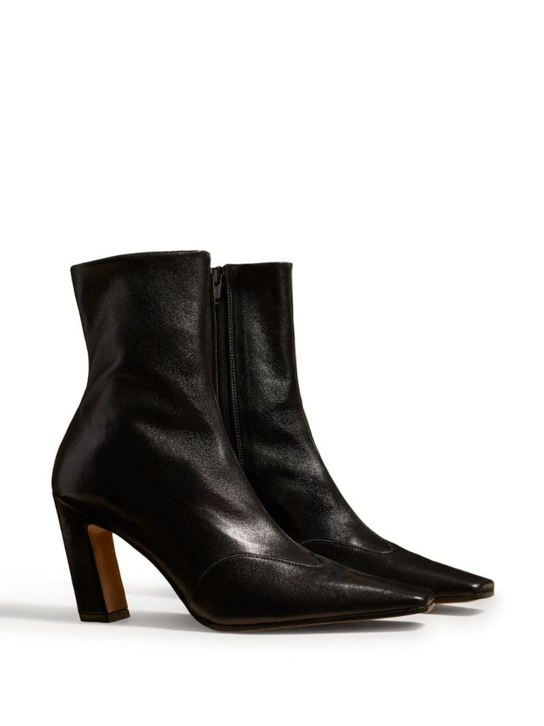 Black the Dallas Stretch 85 Leather Ankle Boots