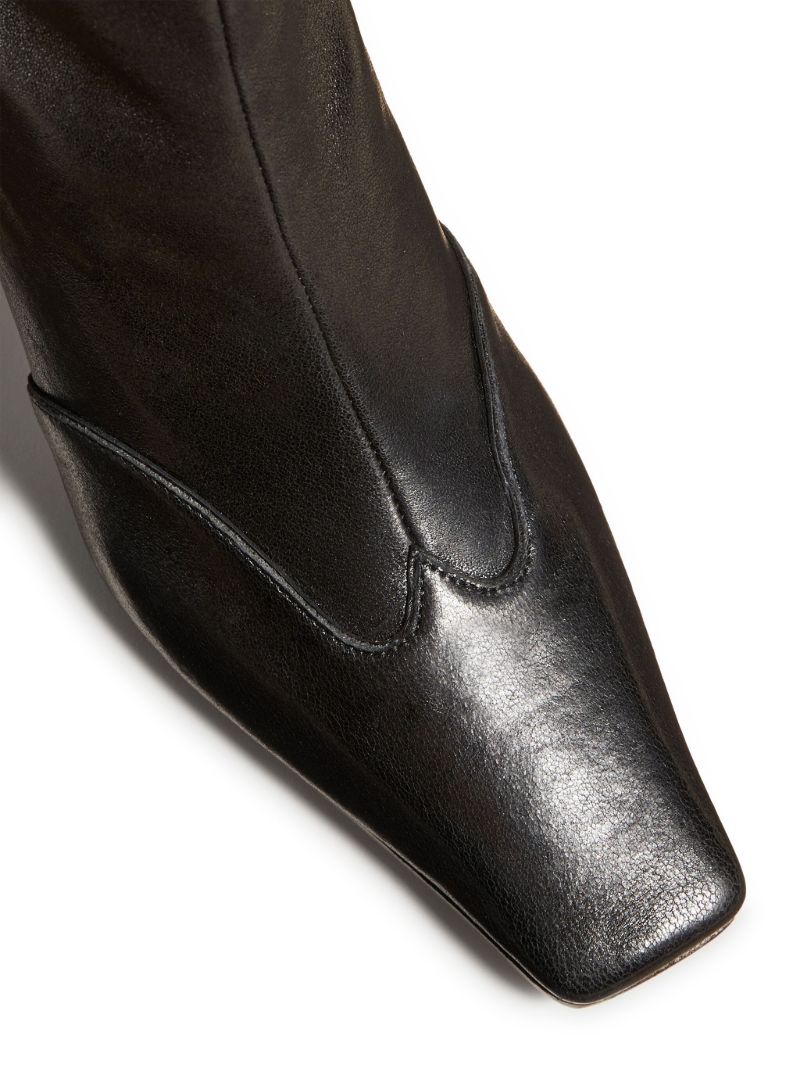 Black the Dallas Stretch 85 Leather Ankle Boots