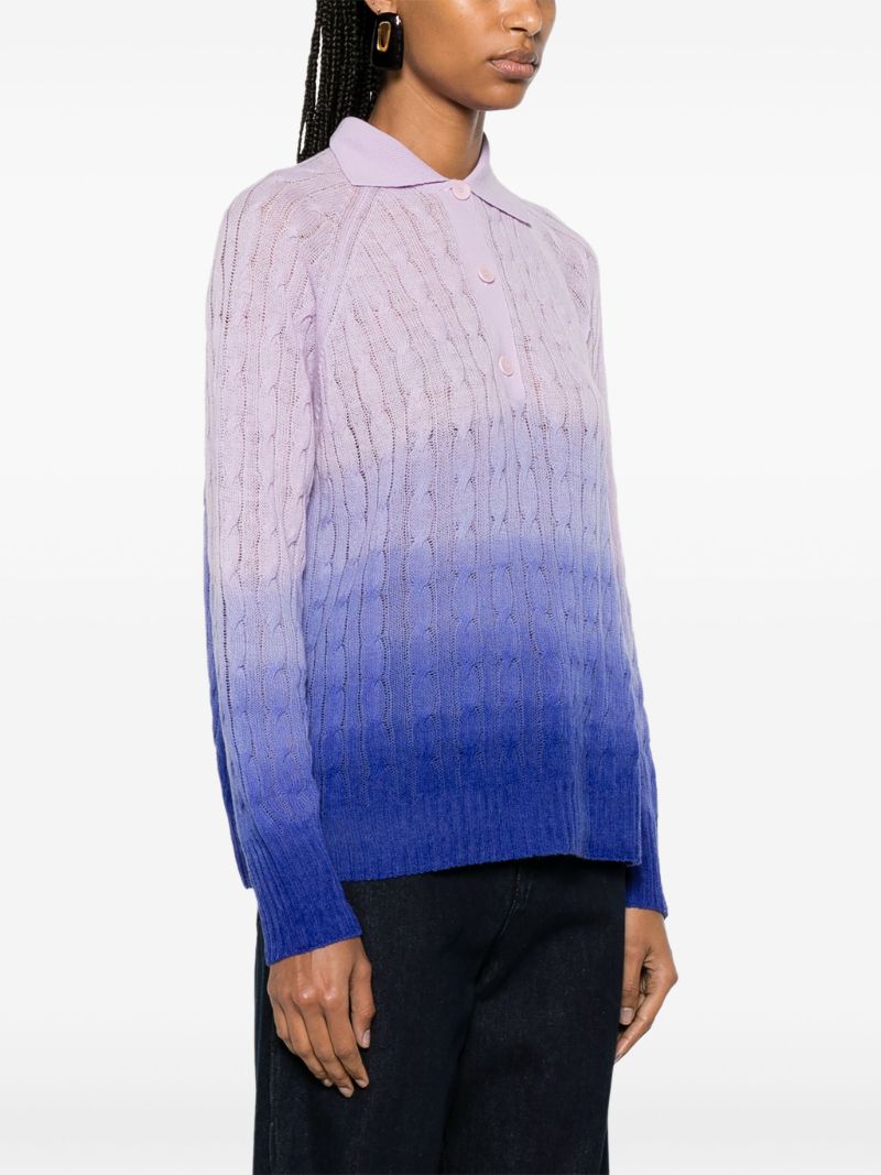 Purple OmbrÃ_x0083_Â©-effect Wool Sweater