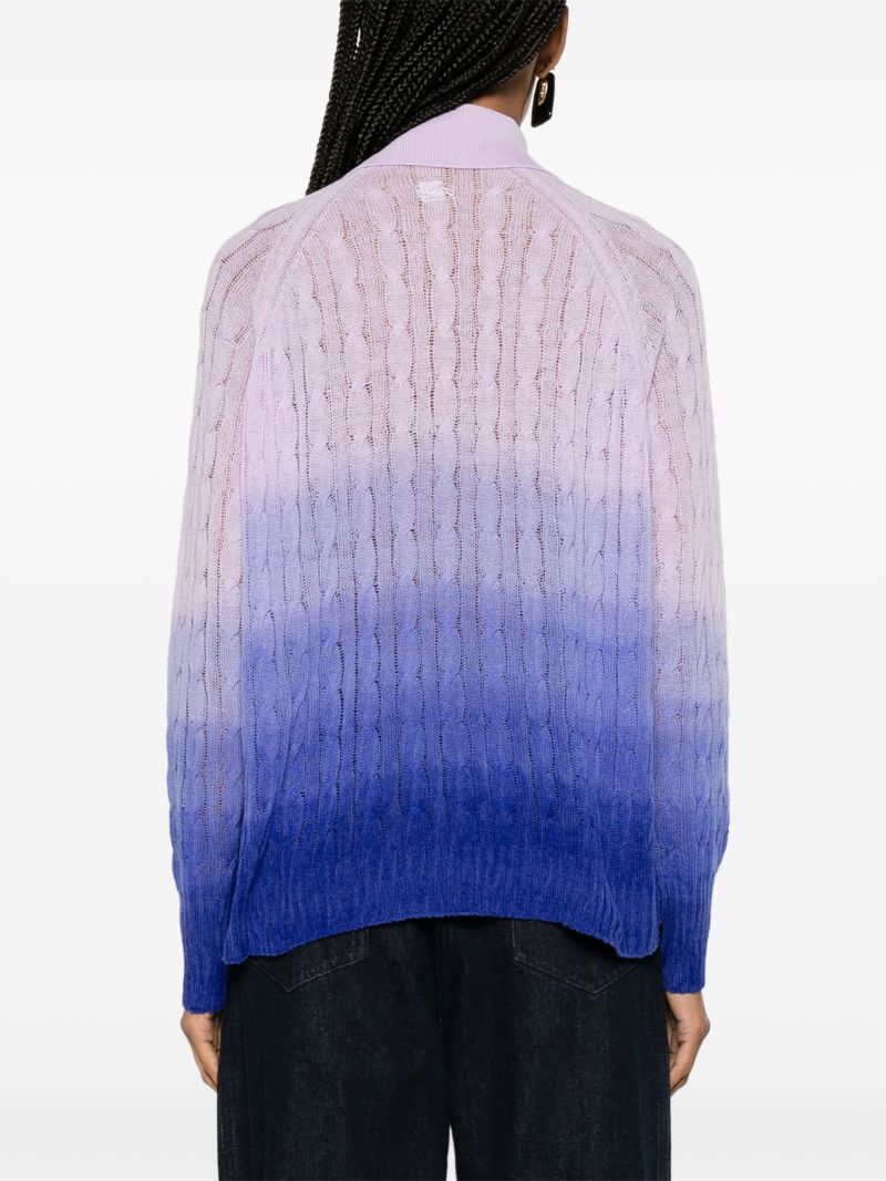 Purple OmbrÃ_x0083_Â©-effect Wool Sweater