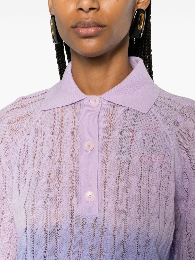 Purple OmbrÃ_x0083_Â©-effect Wool Sweater