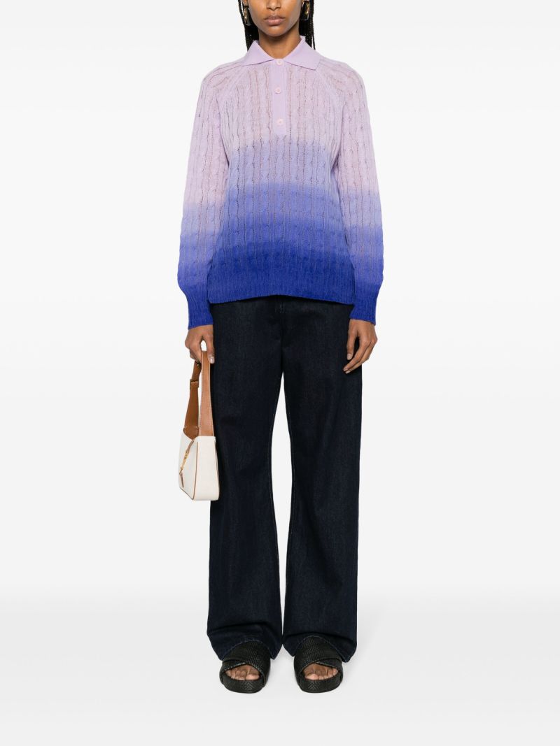Purple OmbrÃ_x0083_Â©-effect Wool Sweater