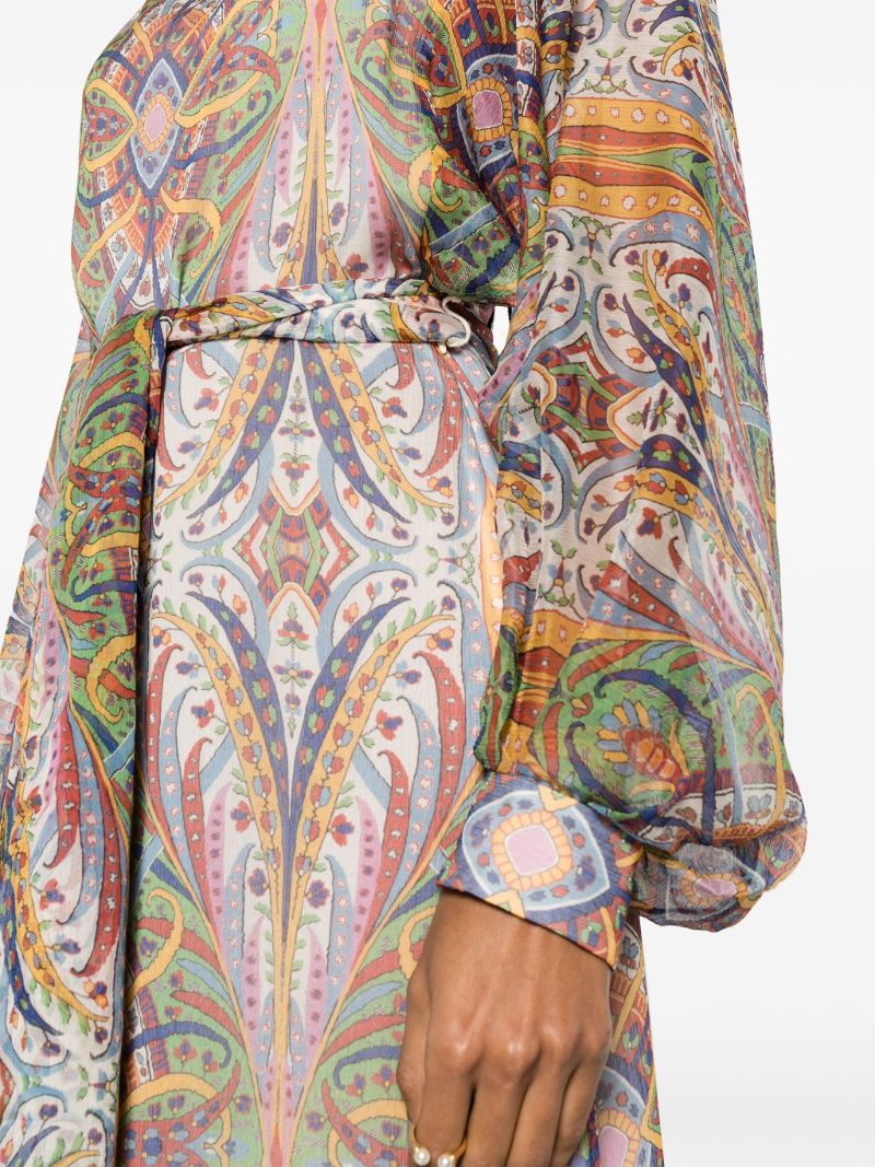 Multicolour Paisley-print Silk Maxi Dress