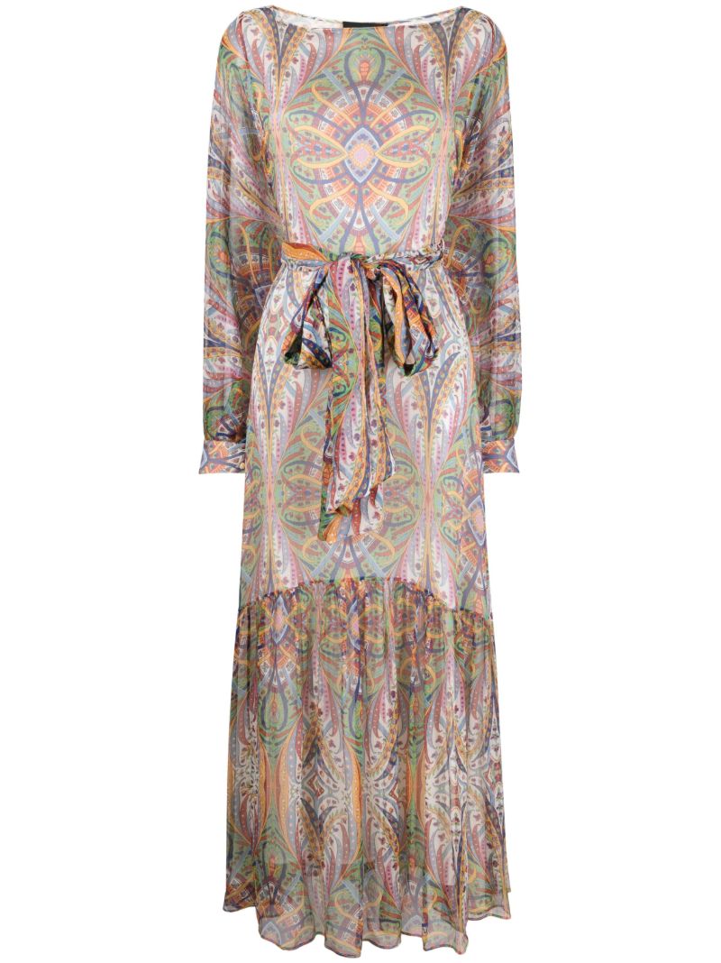 Multicolour Paisley-print Silk Maxi Dress