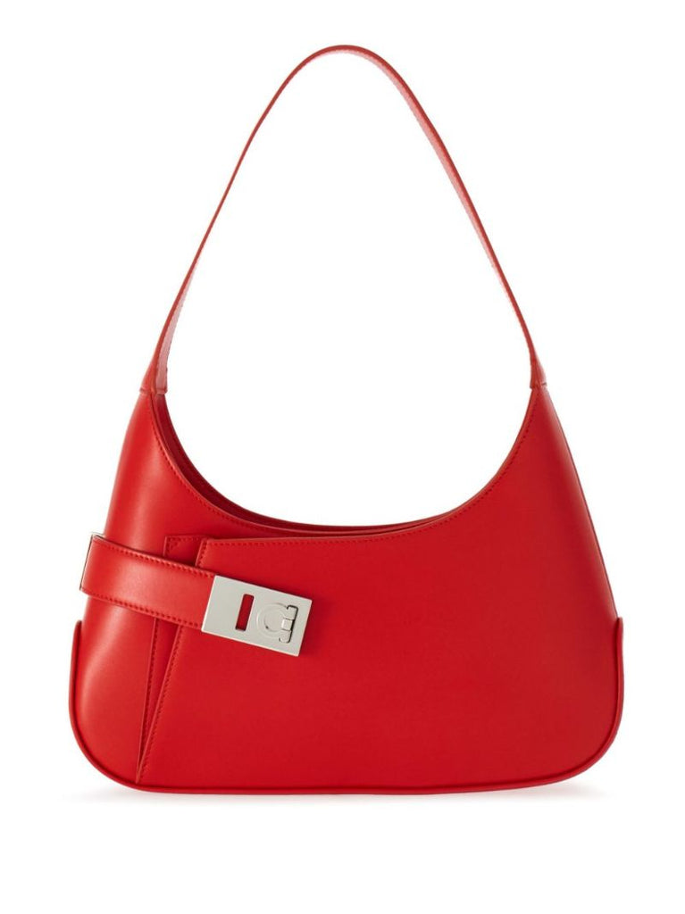 Red Gancio-buckle Leather Shoulder Bag